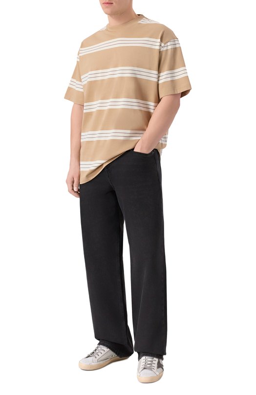 Хлопковая футболка HUGO Blue 50553511 Бежевый  50553511 Фото 2