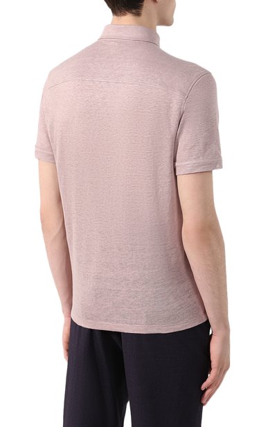 Льняное поло ZEGNA розового цвета по цене 39950 руб., арт. UU564/723, фото 4 Льняное поло ZEGNA, арт. UU564/723, фото 4
