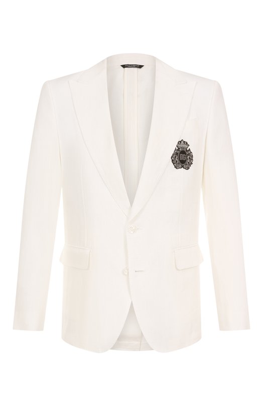 Льняной пиджак Dolce & Gabbana G2QS6Z/FU4LF Белый G2QS6Z/FU4LF