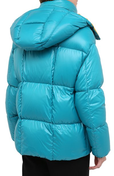 Пуховик MONCLER бирюзового цвета по цене 163000 руб., арт. F2-093-1A51N-00-C0067, фото 4 Пуховик MONCLER, арт. F2-093-1A51N-00-C0067, фото 4