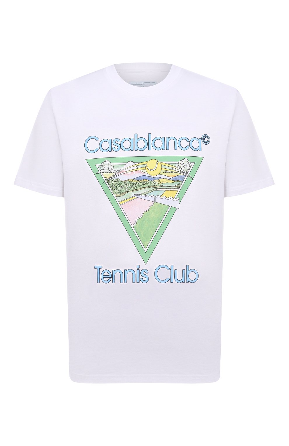 Хлопковая футболка CASABLANCA, арт. MS22-JTS-001 WHITE JERSEY TENNIS CLUB IC0N, фото 1