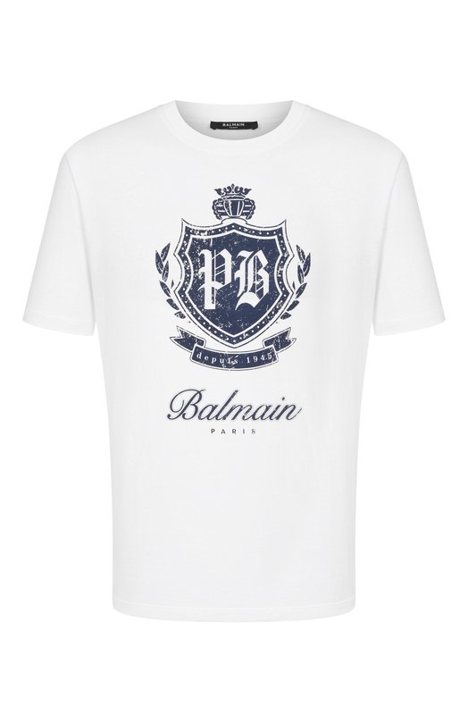 Хлопковая футболка Balmain FH0EG000/GF33 Белый FH0EG000/GF33