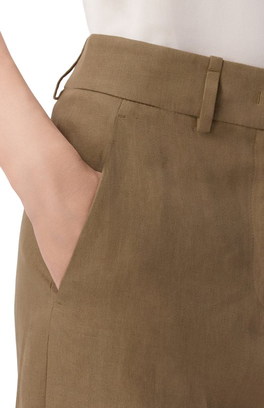 Льняные брюки Giorgio Armani GW002791/TE11126 Хаки  GW002791/TE11126 Фото 5