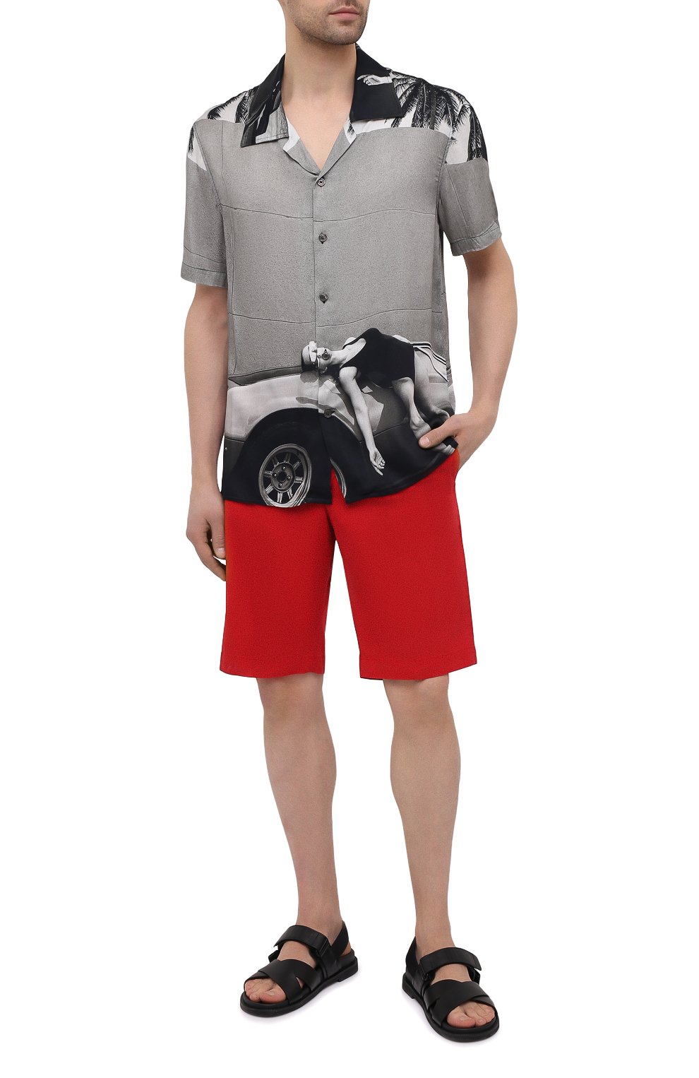 Рубашка из вискозы LIMITATO серого цвета по цене 38350 руб., арт. HEADING/SH0RT SLEEVE HIRT, фото 2 Рубашка из вискозы LIMITATO, арт. HEADING/SH0RT SLEEVE HIRT, фото 2