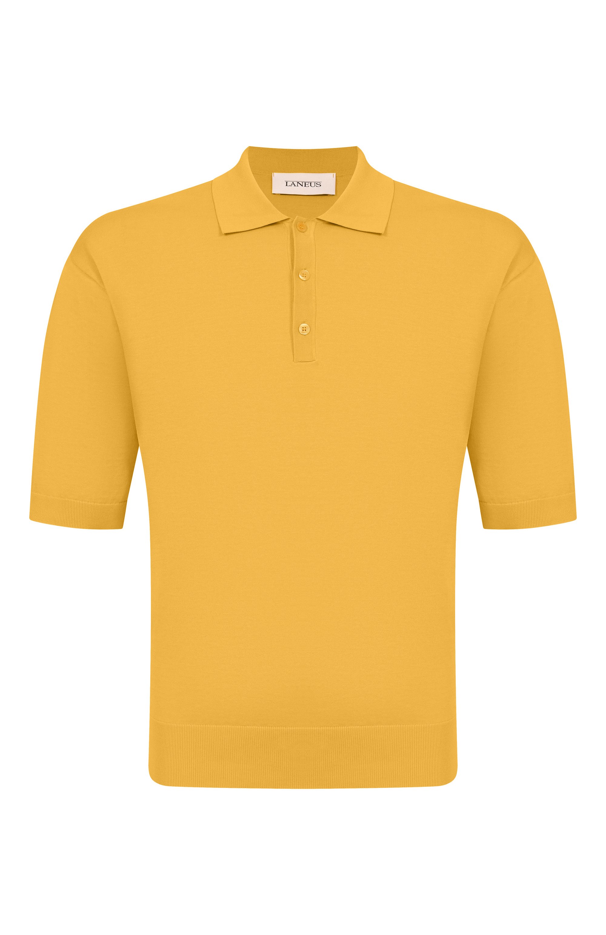 Хлопковое поло LANEUS желтого цвета по цене 26650 руб., арт. S6LAMAKP015, фото 1 Хлопковое поло LANEUS, арт. S6LAMAKP015, фото 1