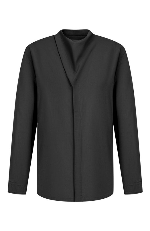 Рубашка из хлопка и шерсти Rick Owens RU02E1299/FLW Чёрный RU02E1299/FLW