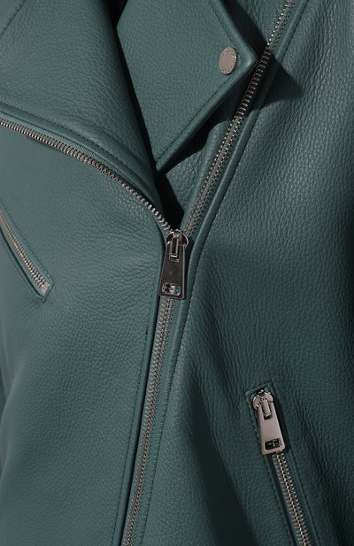 Кожаная куртка MASLOV бирюзового цвета по цене 226600 руб., арт. SMW99, фото 5 Кожаная куртка MASLOV, арт. SMW99, фото 5