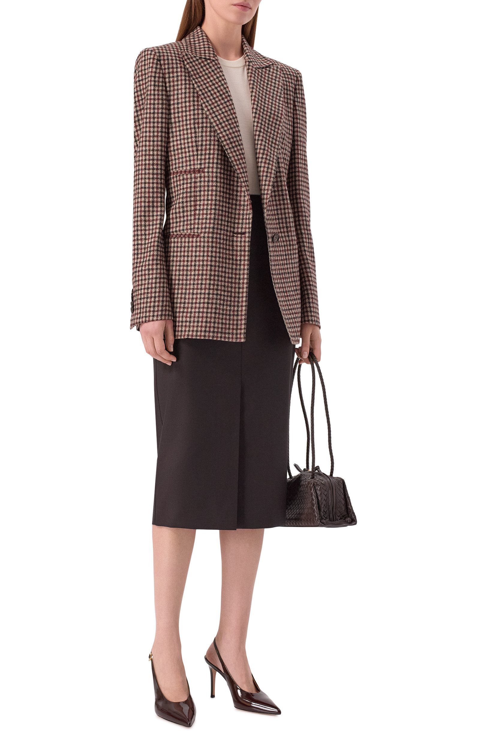 Шерстяная юбка KITON темно-коричневого цвета по цене 199500 руб., арт. D62206K0107I, фото 2 Шерстяная юбка KITON, арт. D62206K0107I, фото 2