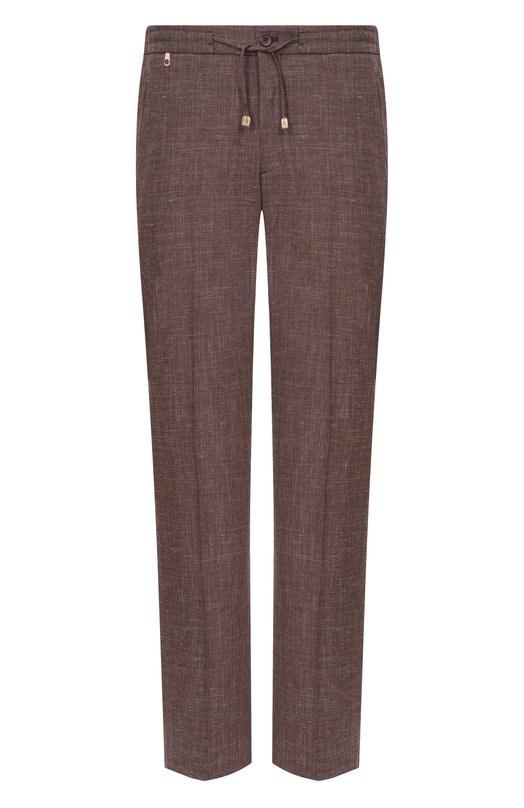 Брюки из шерсти и шелка Stefano Ricci M1T610021A/WKL08U Коричневый M1T610021A/WKL08U