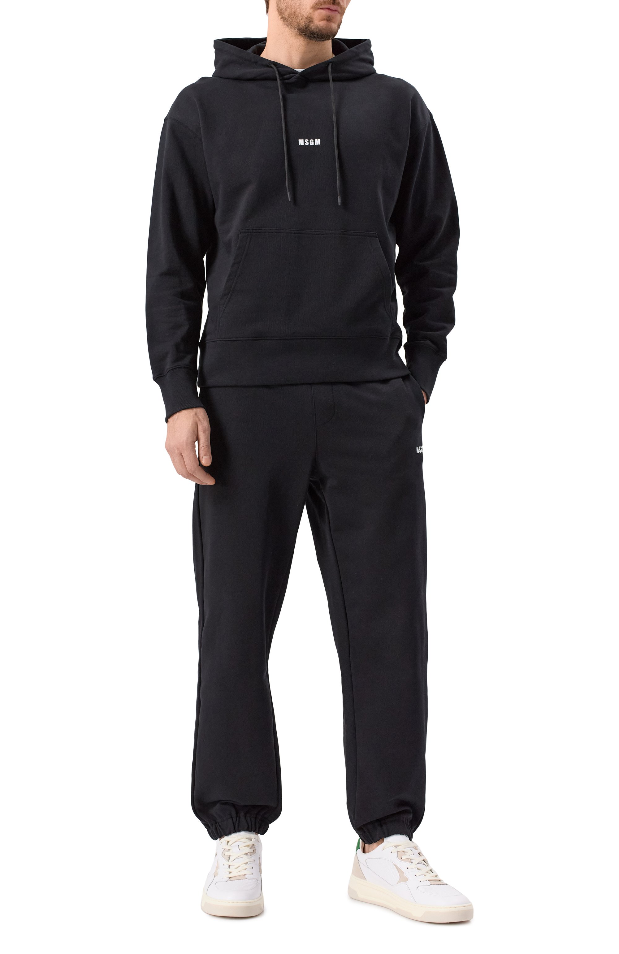 Хлопковое худи MSGM черного цвета по цене 22450 руб., арт. 2000MM509/300000, фото 2 Хлопковое худи MSGM, арт. 2000MM509/300000, фото 2