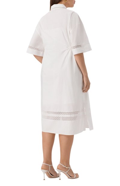 Хлопковое платье MARINA RINALDI VOYAGE белого цвета по цене 59900 руб., арт. STIRIA, фото 4 Хлопковое платье MARINA RINALDI VOYAGE, арт. STIRIA, фото 4