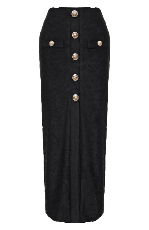 Юбка из вискозы Balmain FF1LE481/JK65 Чёрный FF1LE481/JK65
