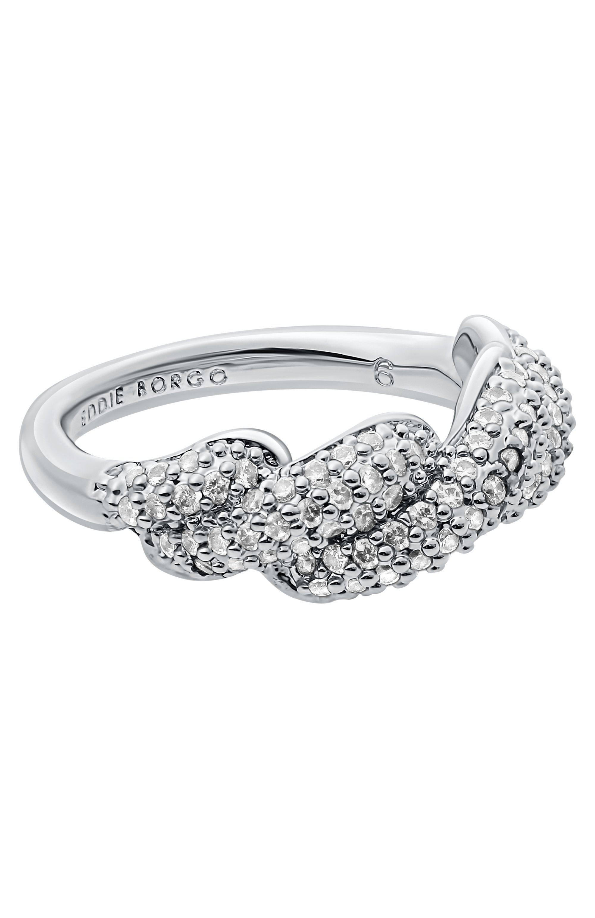 Кольцо EDDIE BORGO серебряного цвета по цене 46800 руб., арт. RG9000P, фото 1 Кольцо EDDIE BORGO, арт. RG9000P, фото 1