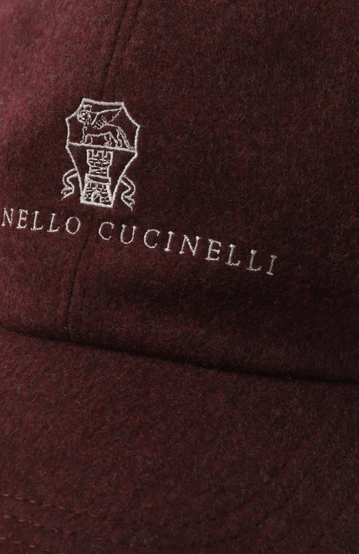 Шерстяная бейсболка Brunello Cucinelli MY4499850W Бордовый  MY4499850W Фото 3