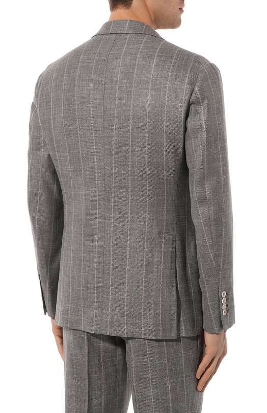 Костюм из шерсти и шелка Brunello Cucinelli MY432LDWH Серый  MY432LDWH Фото 3