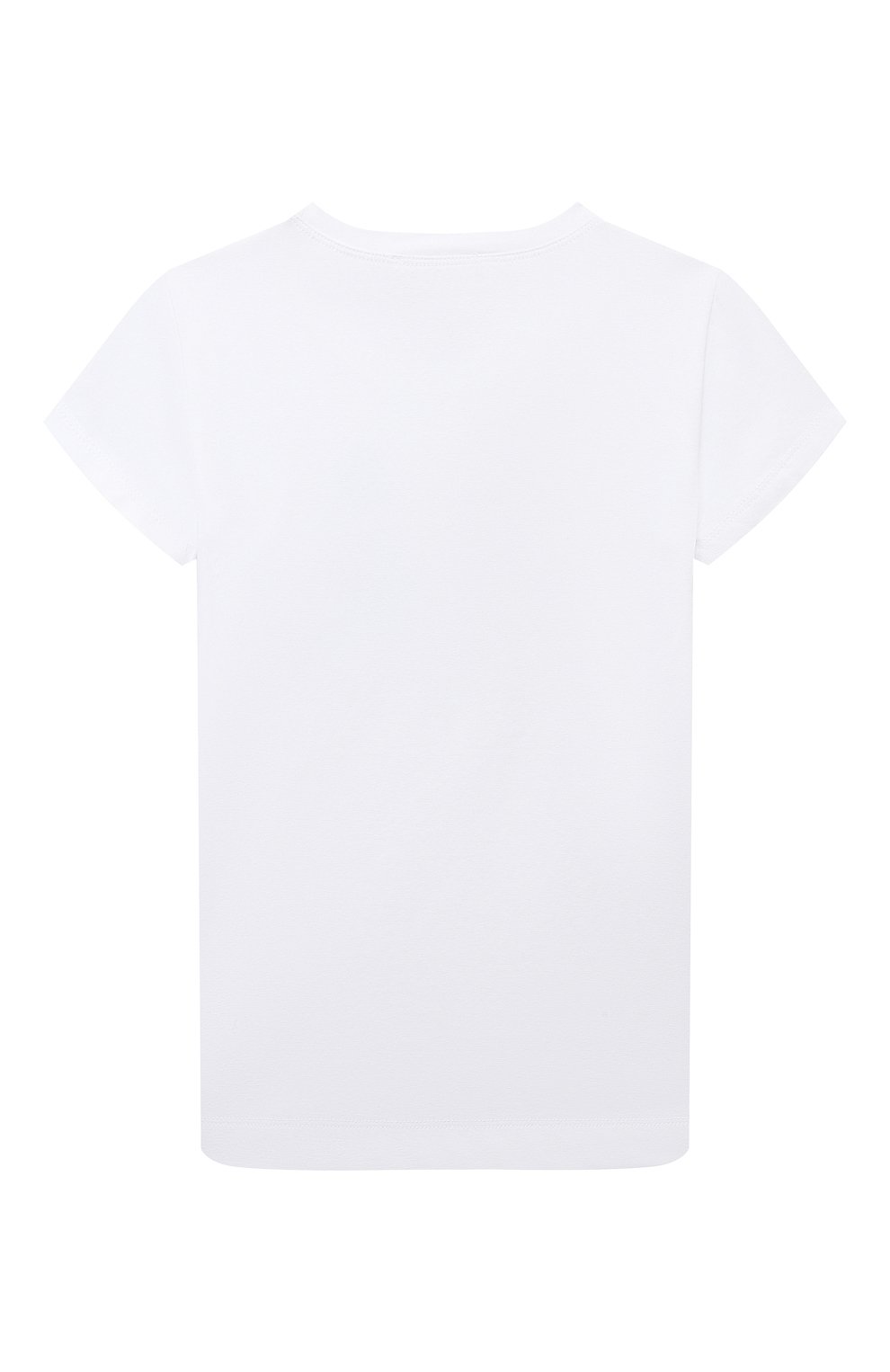 Хлопковая футболка MONNALISA белого цвета по цене 9975 руб., арт. 19C605, фото 2 Хлопковая футболка MONNALISA, арт. 19C605, фото 2