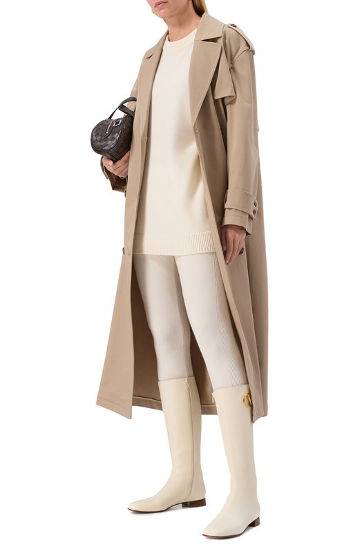 Кожаные сапоги VLogo Signature Valentino 7W2S0LI5/DDT Кремовый  7W2S0LI5/DDT Фото 3