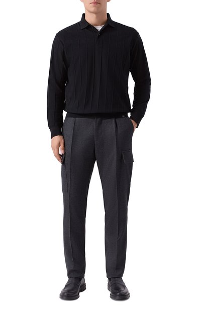 Шерстяные брюки-карго ANDREA CAMPAGNA темно-серого цвета по цене 68750 руб., арт. SPIAGGIA 1P CARG0/AN1514, фото 2 Шерстяные брюки-карго ANDREA CAMPAGNA, арт. SPIAGGIA 1P CARG0/AN1514, фото 2