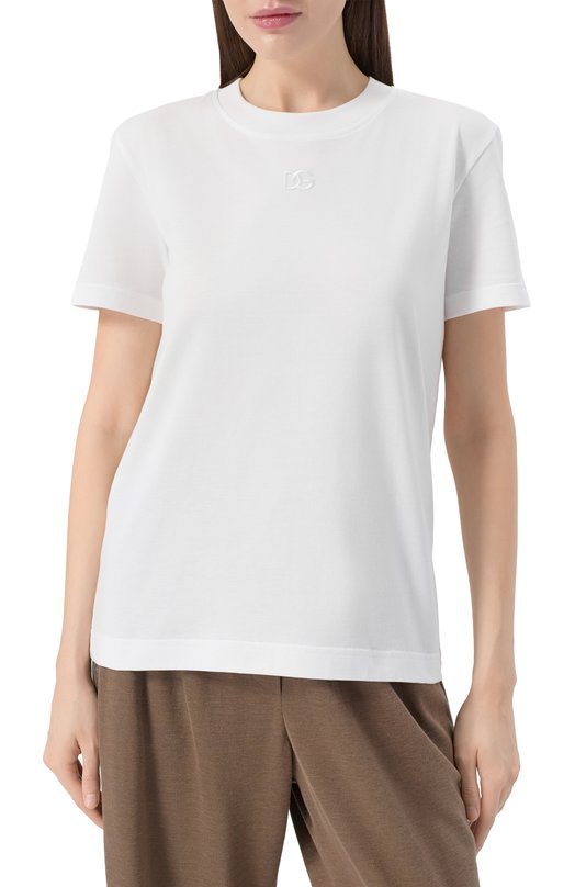 Хлопковая футболка Dolce & Gabbana F8V42Z/GDC9C Белый  F8V42Z/GDC9C Фото 3
