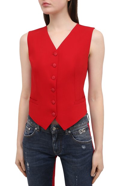 Жилет из шерсти и шелка DOLCE & GABBANA, арт. F79H6T/FUCC6, фото 3