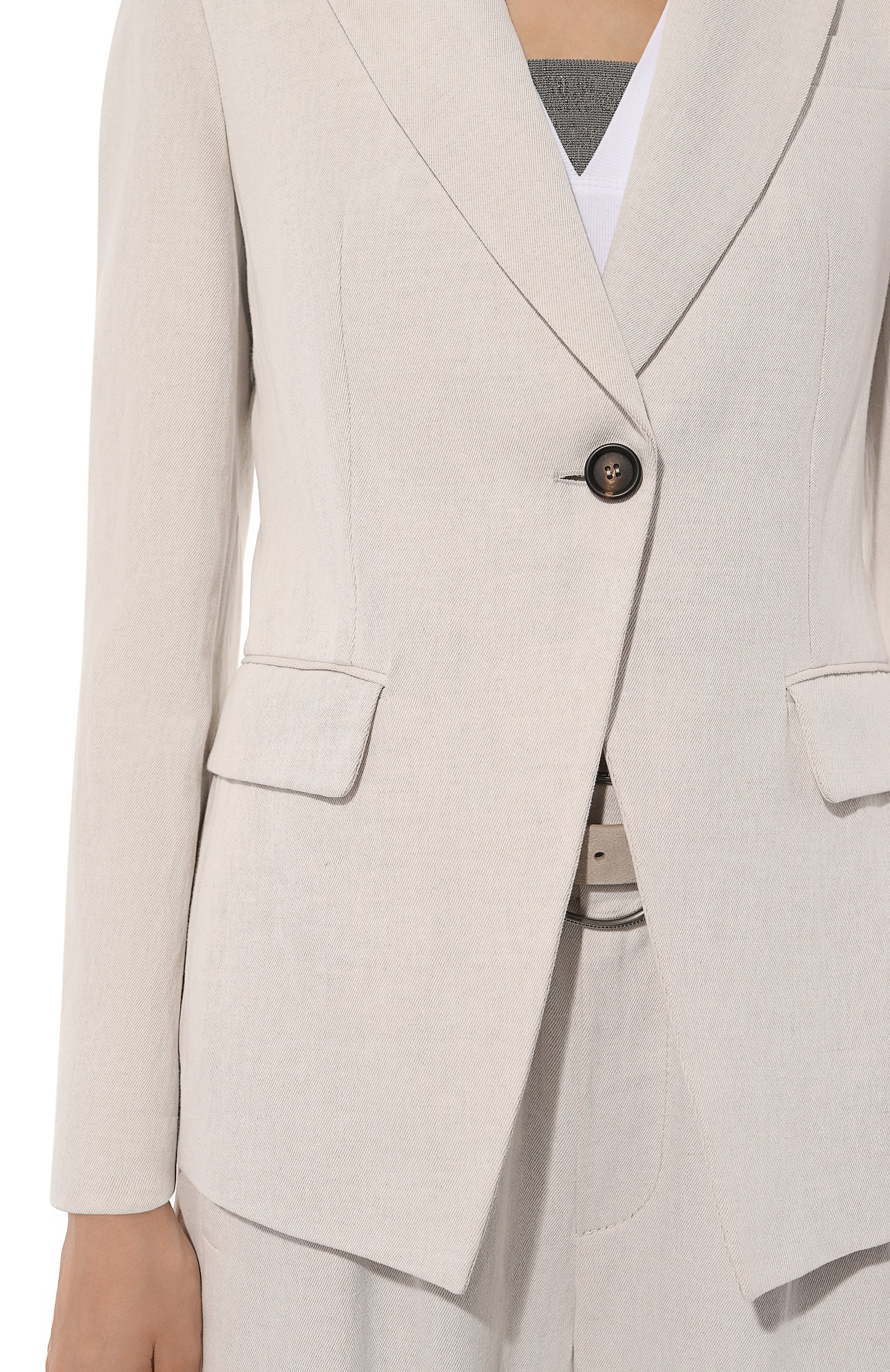 Жакет из хлопка и льна BRUNELLO CUCINELLI, арт. MH5612033, фото 5