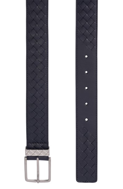 Кожаный ремень BOTTEGA VENETA темно-синего цвета по цене 84350 руб., арт. 843902/V5XN1_001, фото 3 Кожаный ремень BOTTEGA VENETA, арт. 843902/V5XN1_001, фото 3