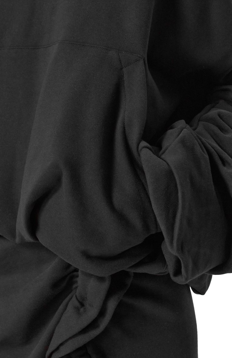 Женский хлопковое худи DRIES VAN NOTEN черного цвета, арт. 251-011106-1610 | Фото 5 (Длина (для топов): Стандартные; Материал внешний: Хлопок; Рукава: Длинные; Женское Кросс-КТ: Худи-одежда; Стили: Минимализм)
