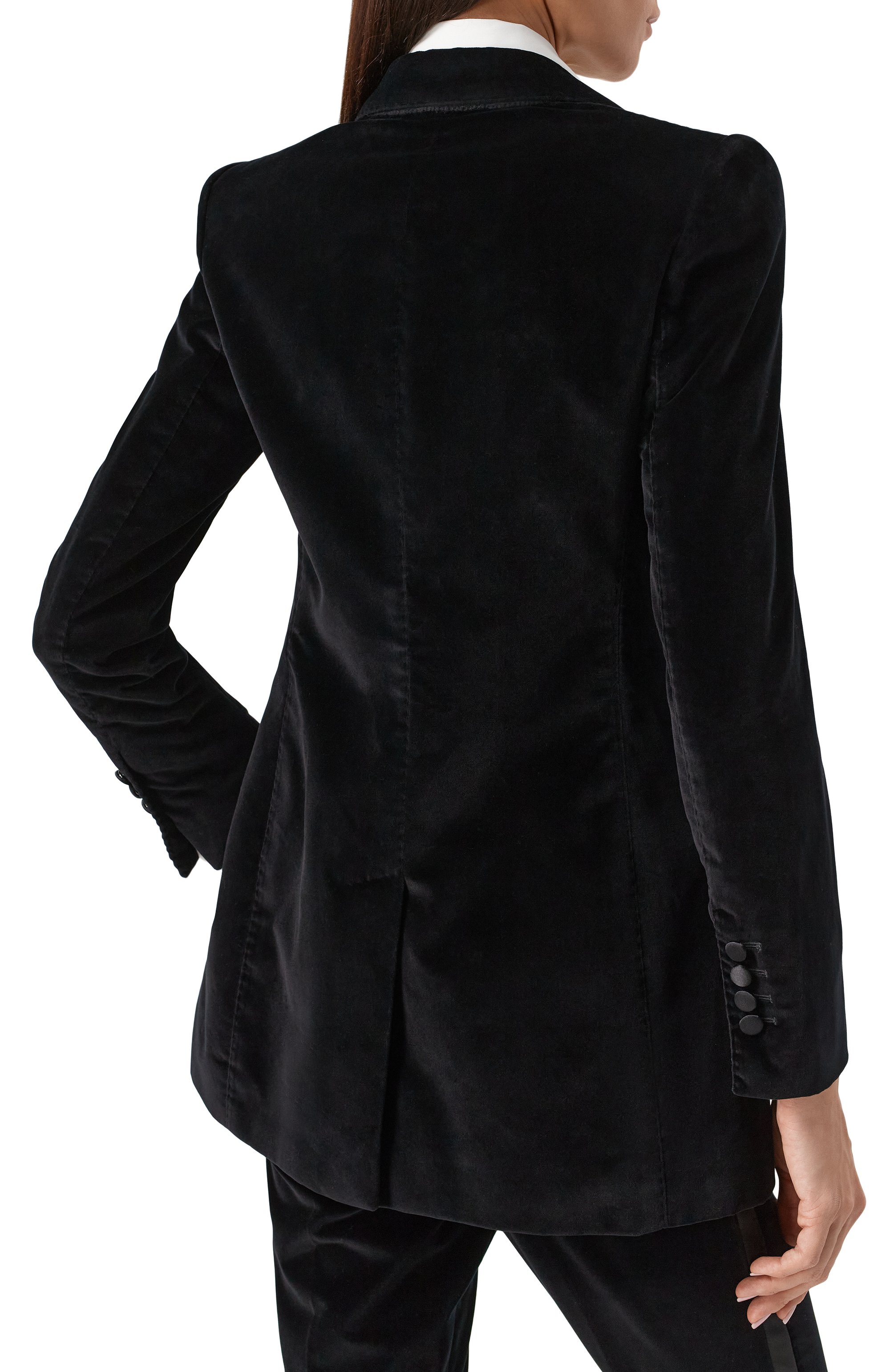 Бархатный жакет DOLCE & GABBANA черного цвета по цене 351500 руб., арт. F2942T/FUVG7, фото 4 Бархатный жакет DOLCE & GABBANA, арт. F2942T/FUVG7, фото 4