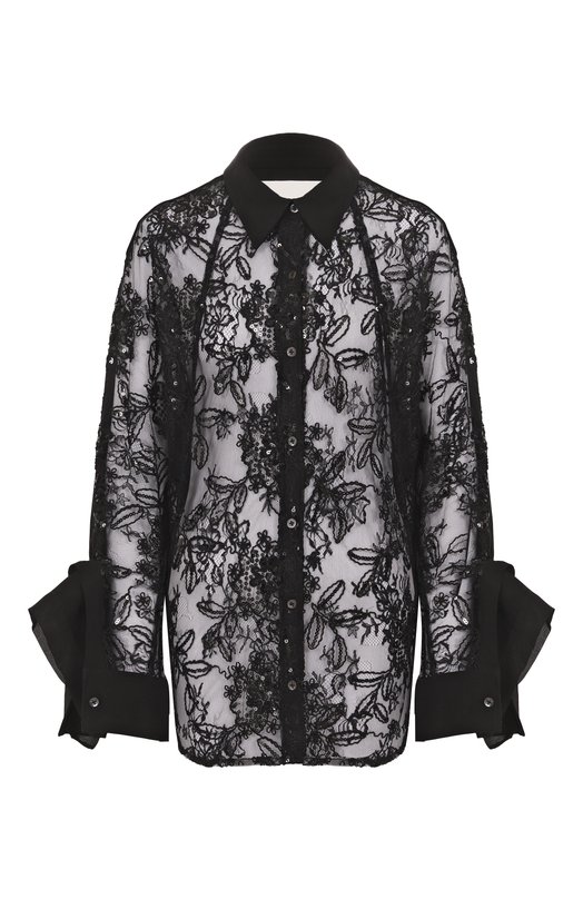 Блузка с отделкой пайетками 3.1 Phillip Lim S252-21687SQL Чёрный S252-21687SQL