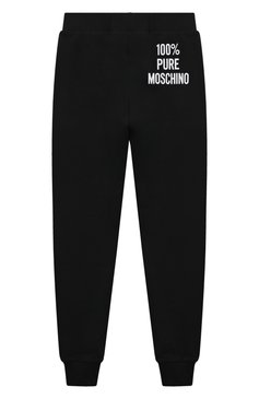 Детские хлопковые джоггеры MOSCHINO черного цвета, арт. H6P01H/LCA74/4-8 | Фото 2 (Материал сплава: Проставлено; Нос: Не проставлено; Материал внешний: Хлопок; Девочки Кросс-КТ: Джоггеры-одежда; Ростовка одежда: 4 года | 104 см, 5 лет | 110 см, 6 лет | 116 см, 8 лет | 128 см)