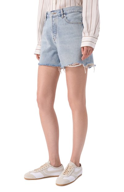 Джинсовые шорты FRAME DENIM голубого цвета по цене 32050 руб., арт. 4016RF210/THE EVERYDAY SH0RT, фото 3 Джинсовые шорты FRAME DENIM, арт. 4016RF210/THE EVERYDAY SH0RT, фото 3