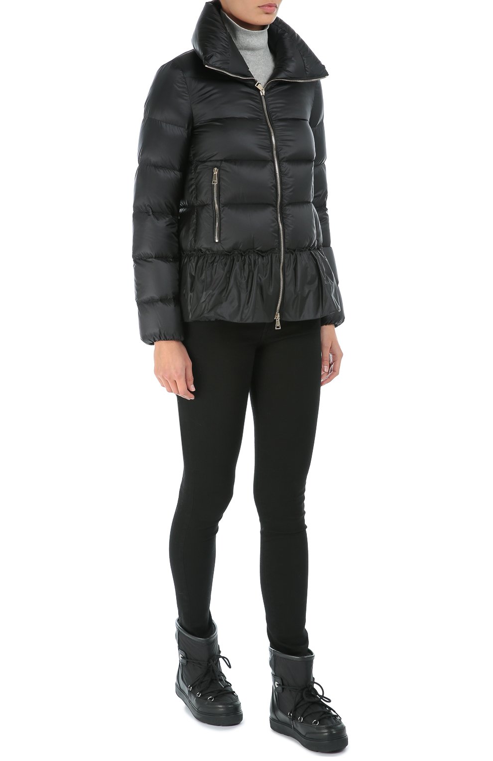 Стеганый пуховик с баской и высоким воротником MONCLER, арт. B2-093-46384-49-53048, фото 2