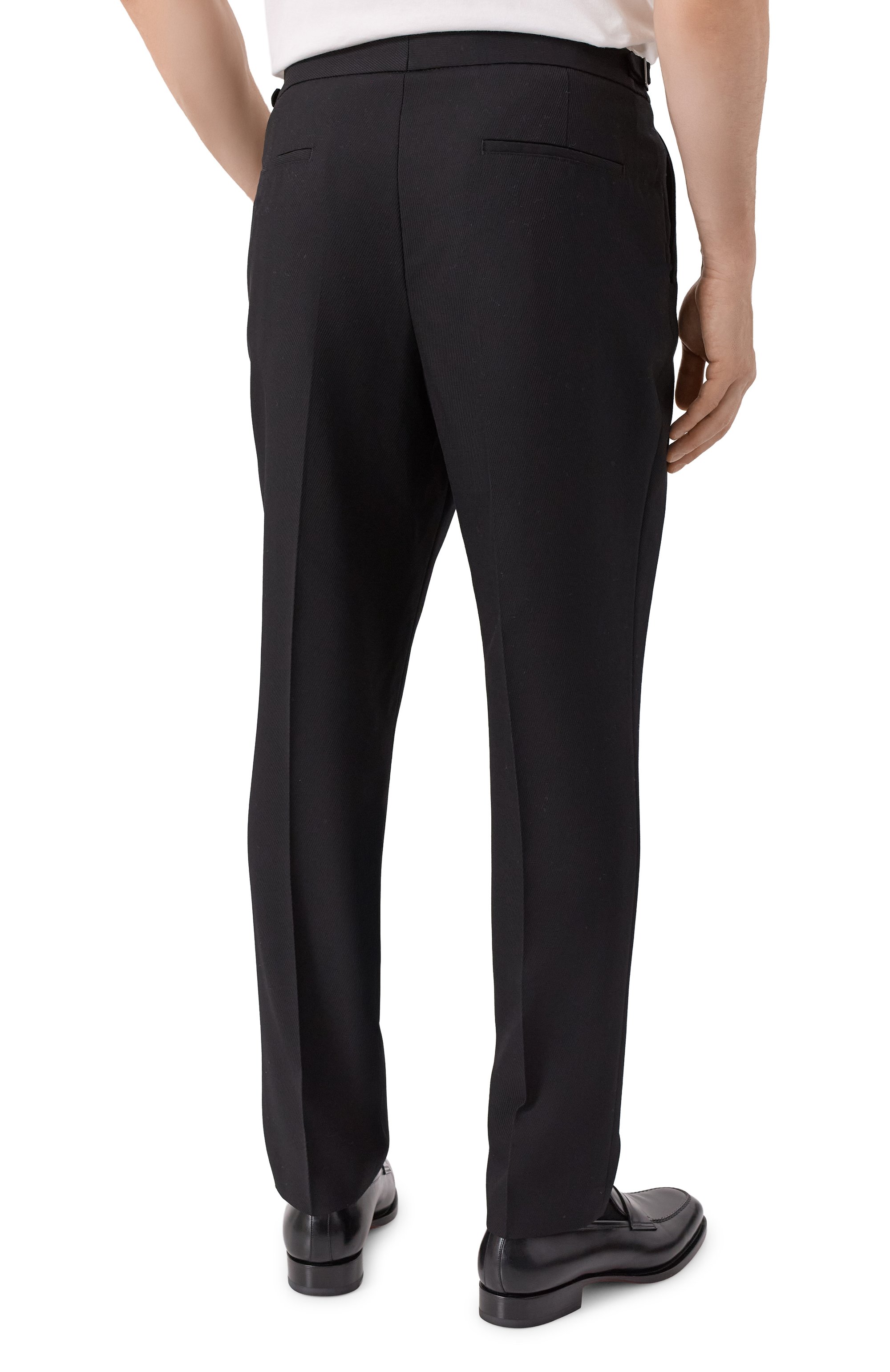 Шерстяные брюки BOSS черного цвета по цене 29950 руб., арт. 50551015, фото 4 Шерстяные брюки BOSS, арт. 50551015, фото 4