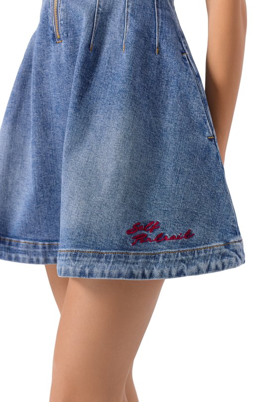 Джинсовое платье self-portrait RS26812SBL Голубой  RS26812SBL Фото 4