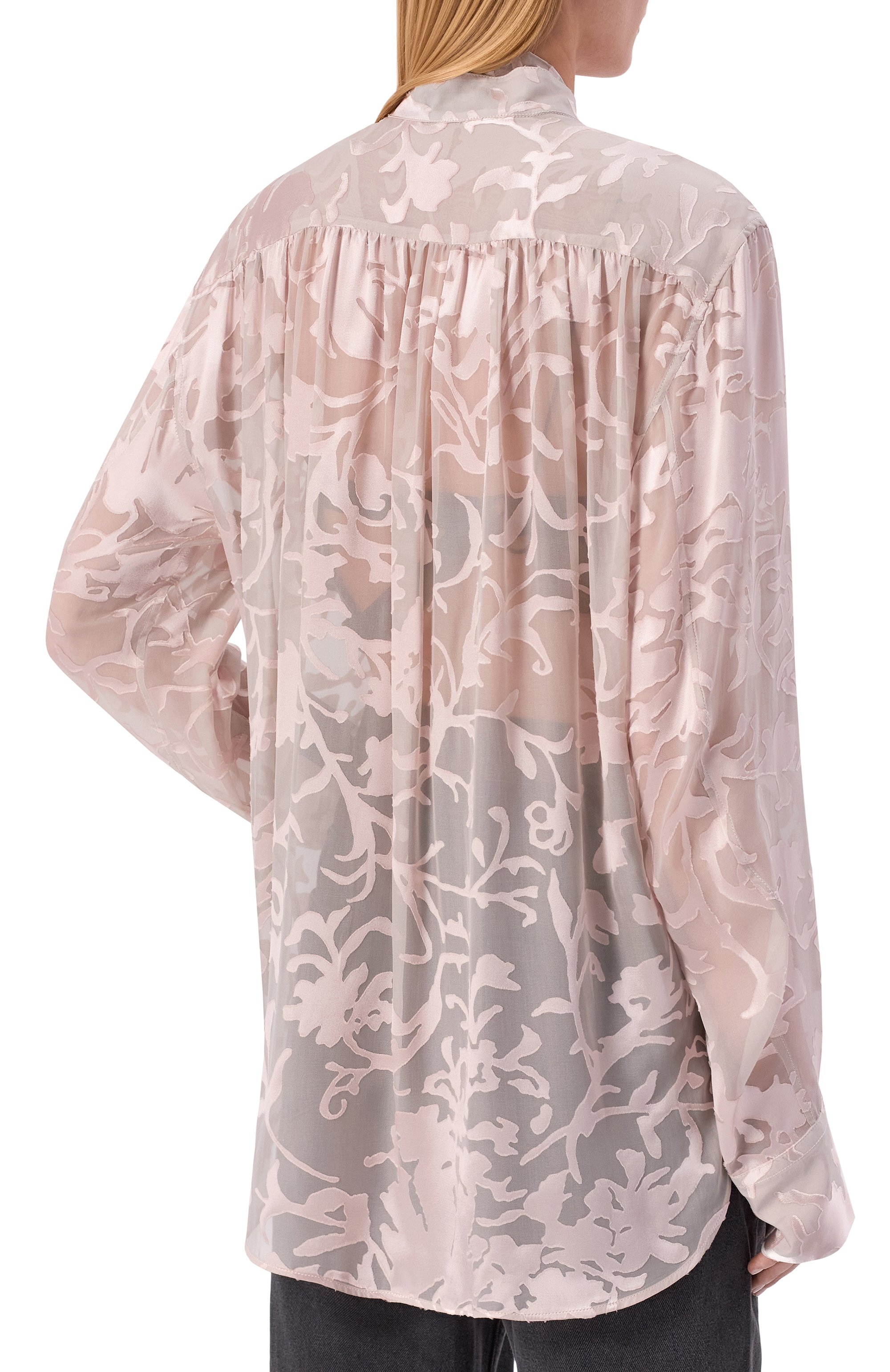 Блузка из вискозы ANN DEMEULEMEESTER светло-розового цвета по цене 127500 руб., арт. B0013768/FA715, фото 4 Блузка из вискозы ANN DEMEULEMEESTER, арт. B0013768/FA715, фото 4