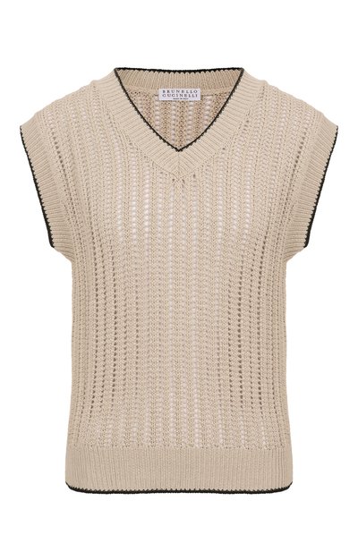 Женский хлопковый жилет BRUNELLO CUCINELLI, арт. MSB582002