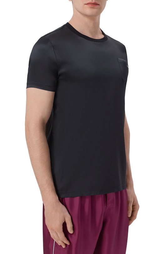 Шелковая футболка Kiton UNWM019K0760H Чёрный  UNWM019K0760H Фото 3