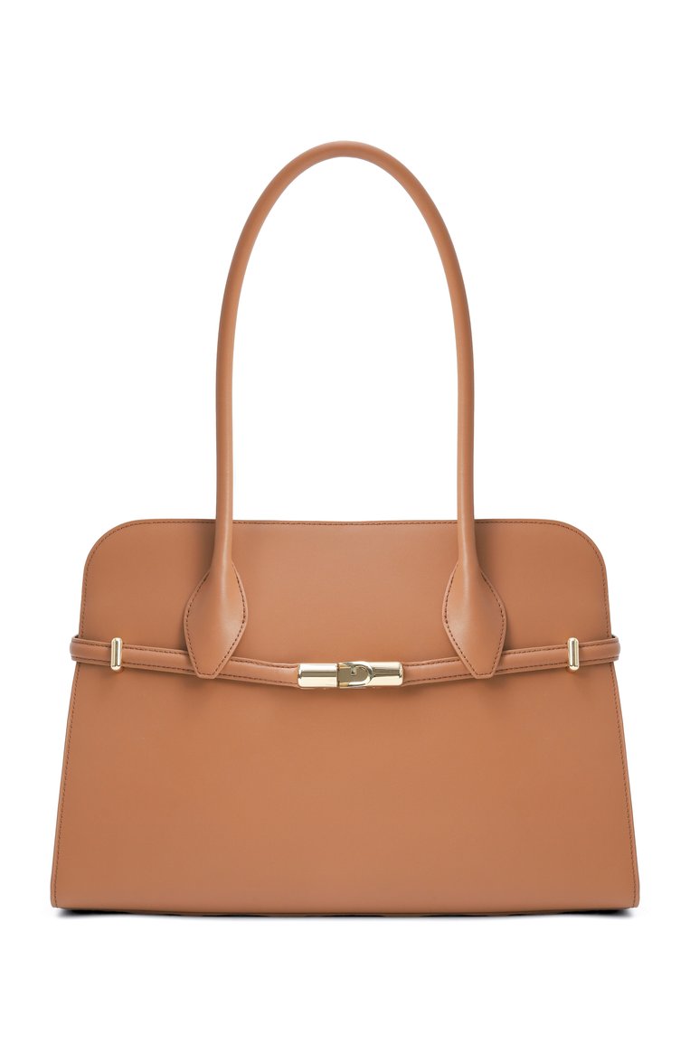 Женская сумка furla goccia large FURLA светло-коричневого цвета, арт. WB01504/BX3104 | Фото 1 (Материал: Натуральная кожа; Размер: large)