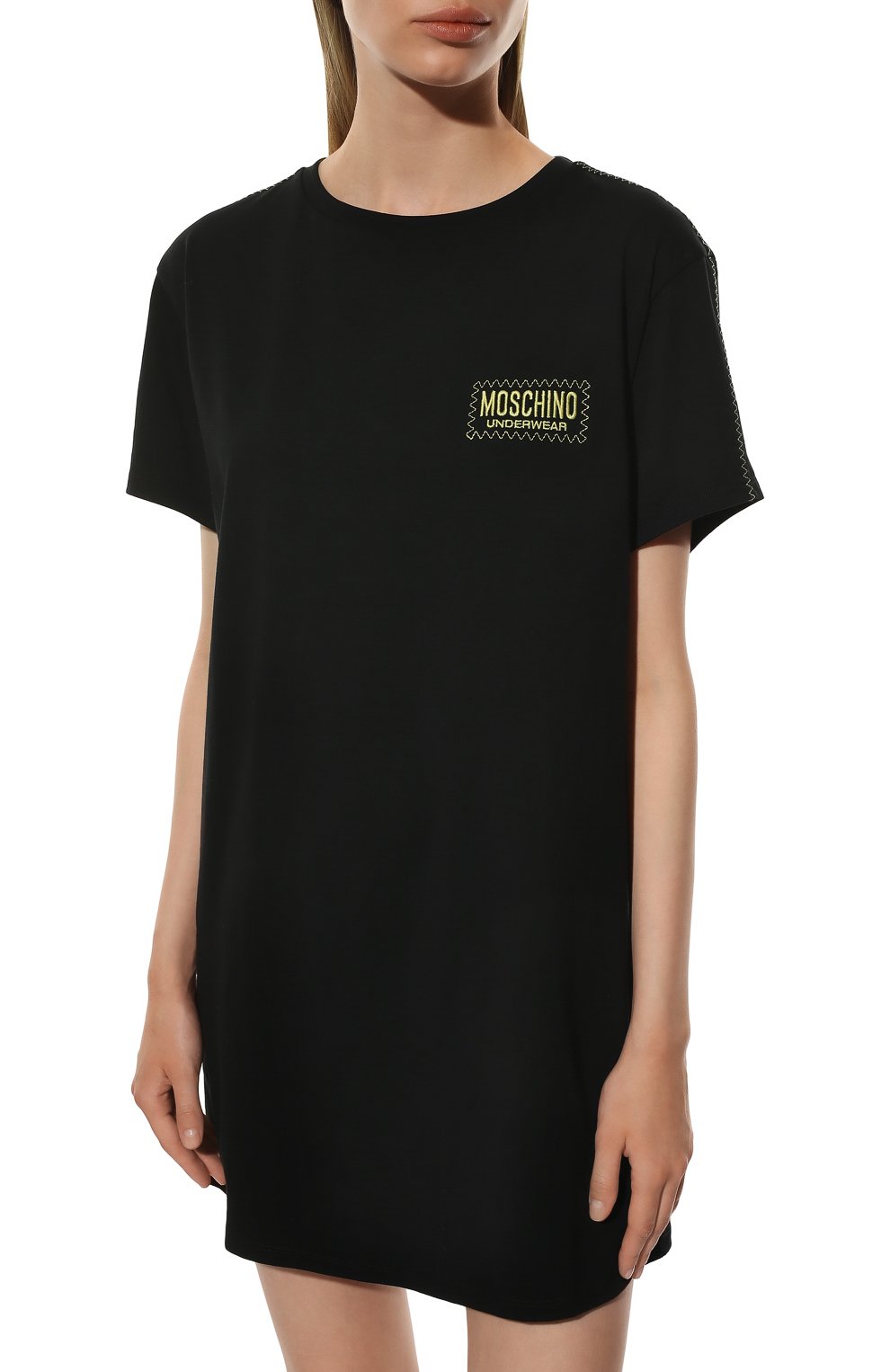 Хлопковое платье MOSCHINO черного цвета по цене 17100 руб., арт. A1926/9001, фото 3 Хлопковое платье MOSCHINO, арт. A1926/9001, фото 3