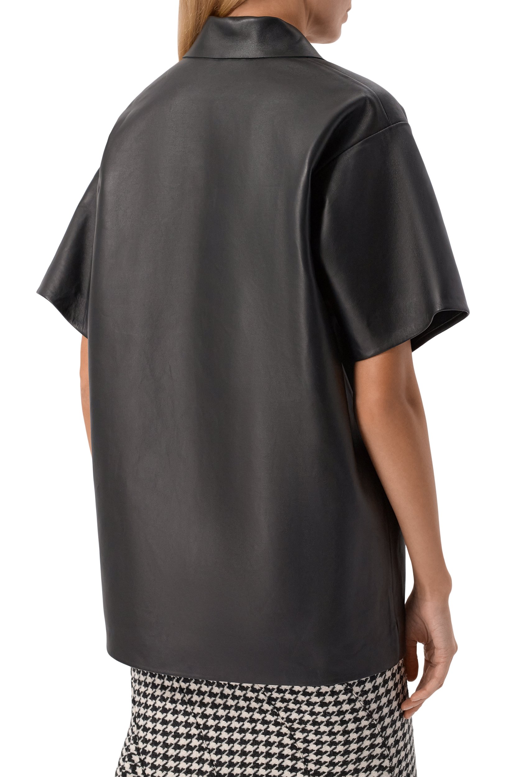 Кожаное поло MUGLER черного цвета по цене 257500 руб., арт. 26F9TS01269046, фото 4 Кожаное поло MUGLER, арт. 26F9TS01269046, фото 4