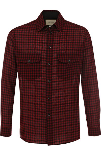 Шерстяная рубашка в клетку GUCCI, арт. 479173/Z409C, фото 1