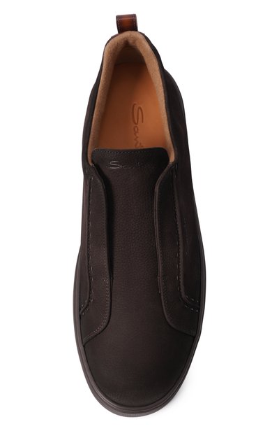Кеды cleanic из нубука SANTONI темно-коричневого цвета по цене 99500 руб., арт. MBCG22222SM0KEMU, фото 5 Кеды cleanic из нубука SANTONI, арт. MBCG22222SM0KEMU, фото 5