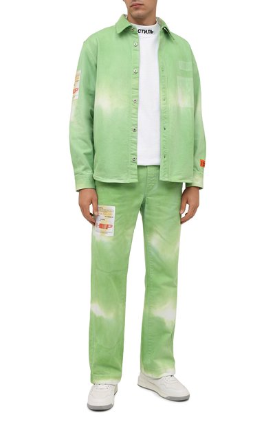 Джинсовая рубашка HERON PRESTON светло-зеленого цвета по цене 44150 руб., арт. HMYD001F21FAB0015500, фото 2 Джинсовая рубашка HERON PRESTON, арт. HMYD001F21FAB0015500, фото 2