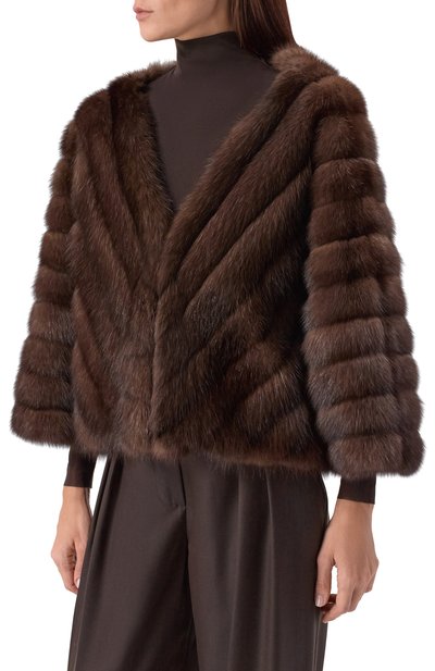 Пелерина из соболя VICTORIA KUSENKOVA коричневого цвета по цене 3498000 руб., арт. 553500003682, фото 3 Пелерина из соболя VICTORIA KUSENKOVA, арт. 553500003682, фото 3