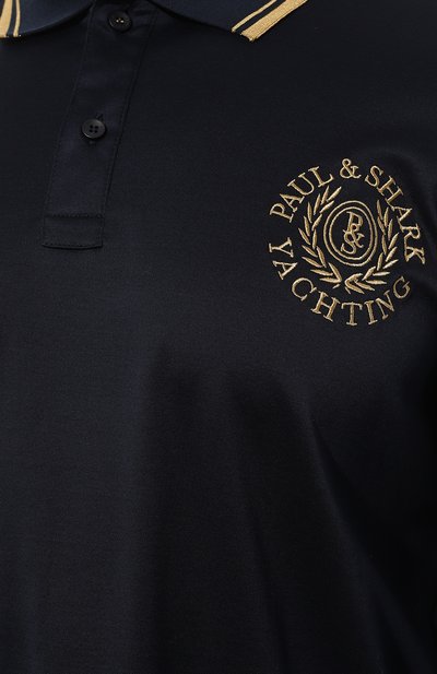 Хлопковое поло PAUL&SHARK темно-синего цвета по цене 41850 руб., арт. 13311769/3XL-6XL, фото 5 Хлопковое поло PAUL&SHARK, арт. 13311769/3XL-6XL, фото 5