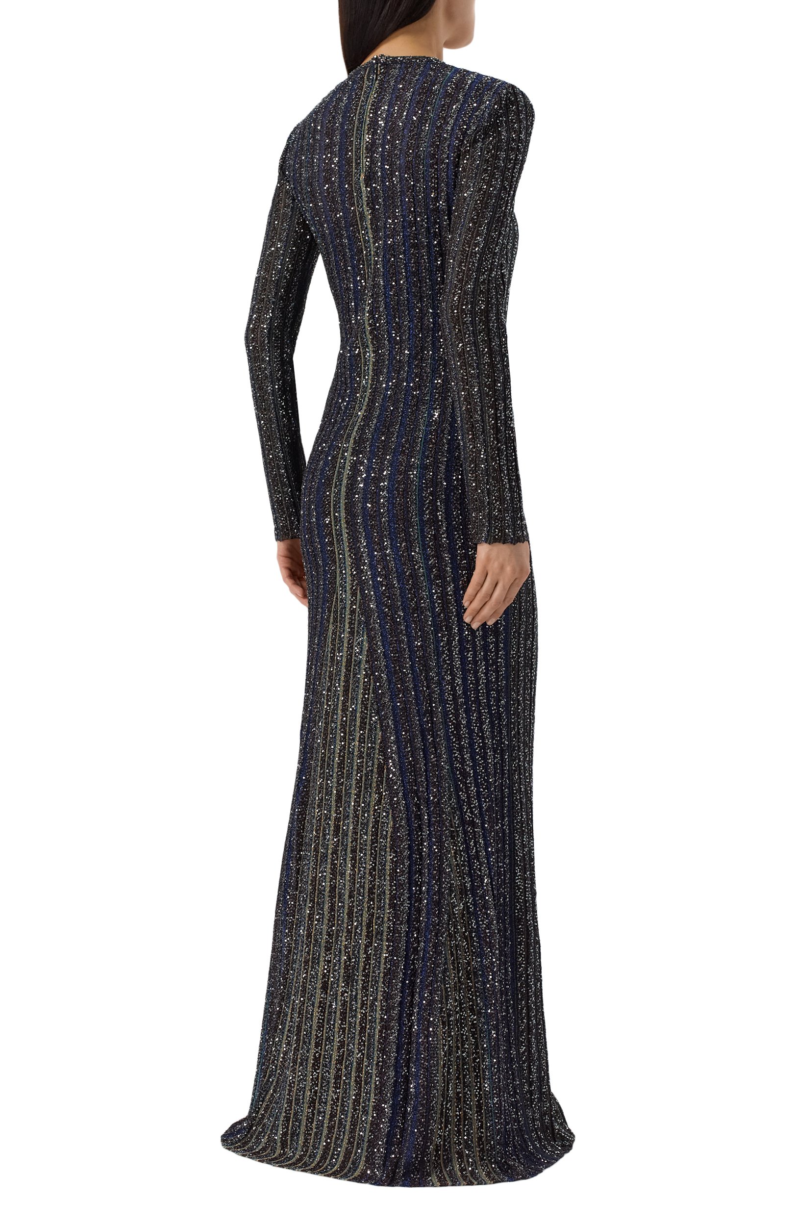 Платье с отделкой пайетками MISSONI серого цвета по цене 357500 руб., арт. DS26WG0S/BK01KR, фото 3 Платье с отделкой пайетками MISSONI, арт. DS26WG0S/BK01KR, фото 3