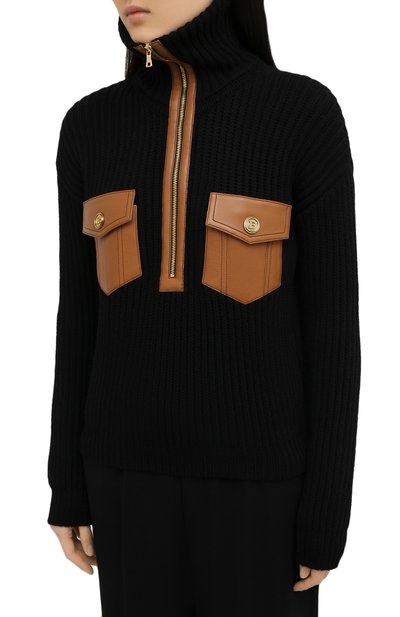 Шерстяной свитер BALMAIN черного цвета по цене 166500 руб., арт. UF03358/K175, фото 3 Шерстяной свитер BALMAIN, арт. UF03358/K175, фото 3