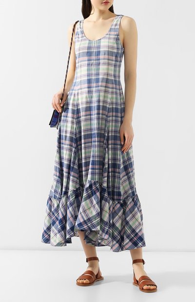 Хлопковое платье POLO RALPH LAUREN голубого цвета по цене 36250 руб., арт. 211744855, фото 2 Хлопковое платье POLO RALPH LAUREN, арт. 211744855, фото 2