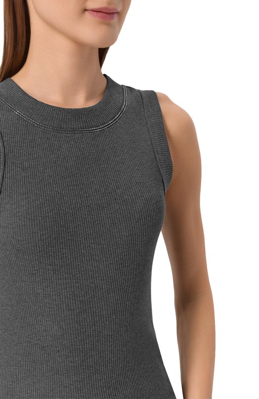 Хлопковая майка Brunello Cucinelli MG902BW700 Серый  MG902BW700 Фото 5