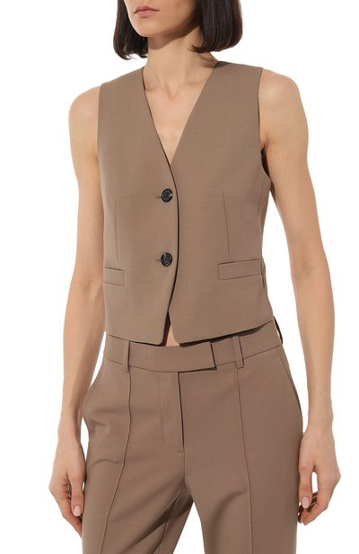 Хлопковый жилет HELMUT LANG светло-коричневого цвета по цене 47900 руб., арт. M05HW102, фото 3 Хлопковый жилет HELMUT LANG, арт. M05HW102, фото 3
